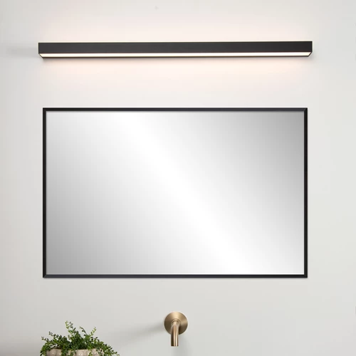 Lucide ALEXA - Lámpara de pared Baño - LED - 1x13W 3000K - IP44 - Negro - ambiente 1